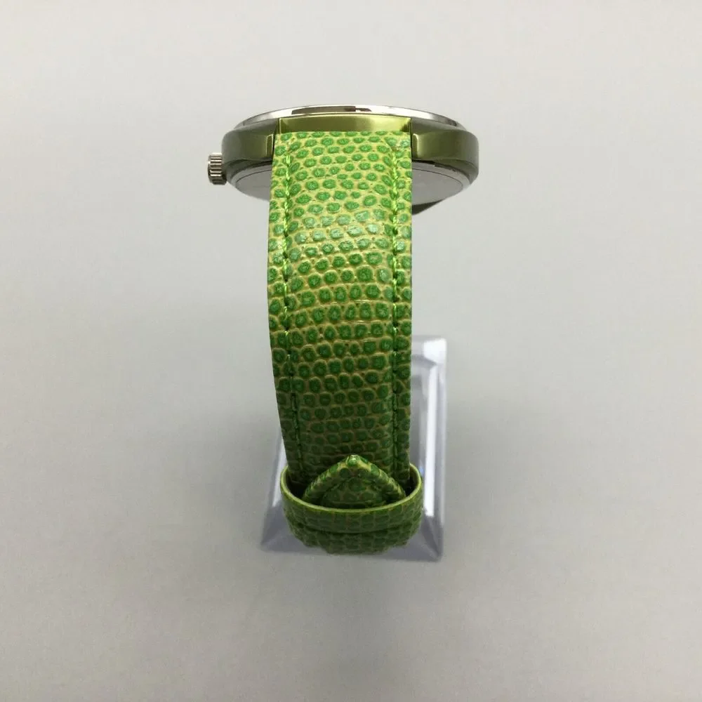 Joan Rivers Watch Women 40mm Silver Tone Green Leather Band New Battery - Picture 4 of 13